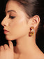Parnika Golden American Diamond Silver Plated Earrings