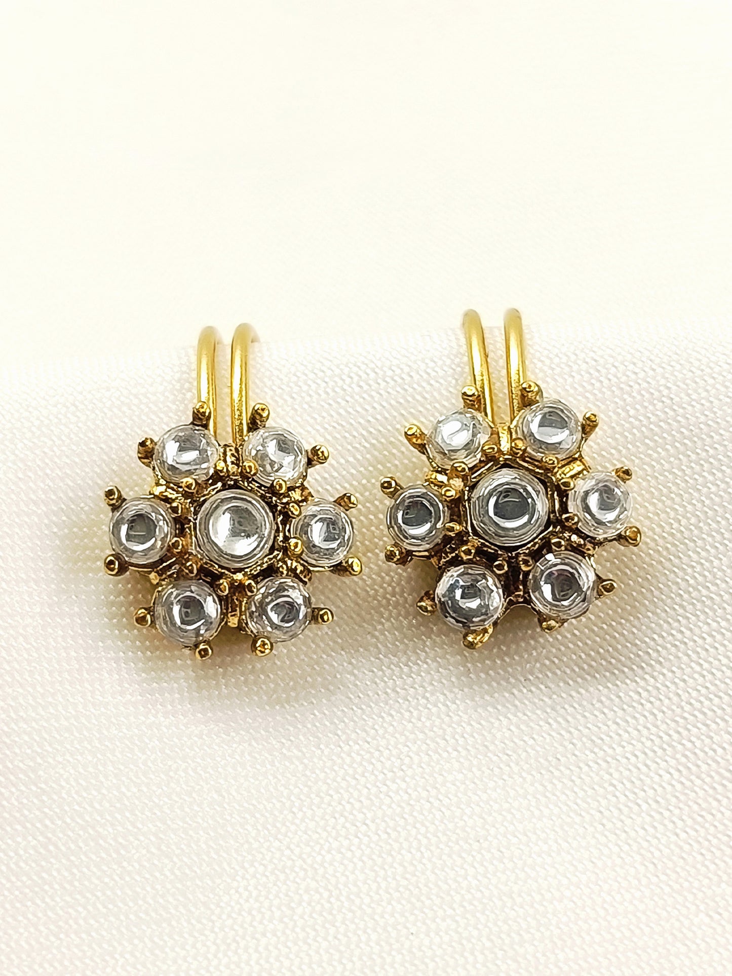 Kania White Floral Kundan Ear Cuffs