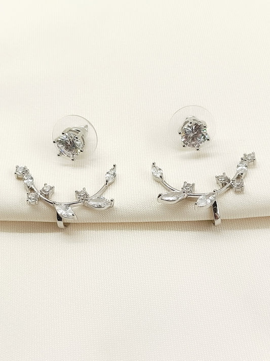 Kairan White 92.5 Silver Earcuff With Solitaire Stud