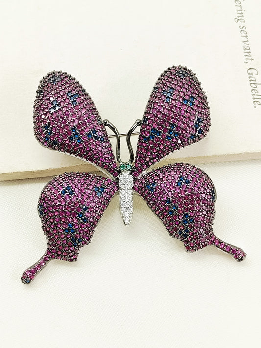 Naval Ruby Butterfly Brooch