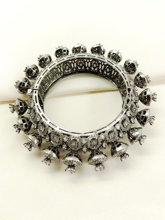 Vijayalakshmi White American Diamond Silver Plated Bracelet