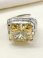 Gerbera Yellow American Diamond Finger Ring