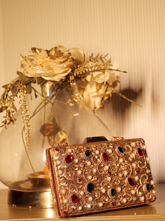 Madhvi Brown Evening Clutch