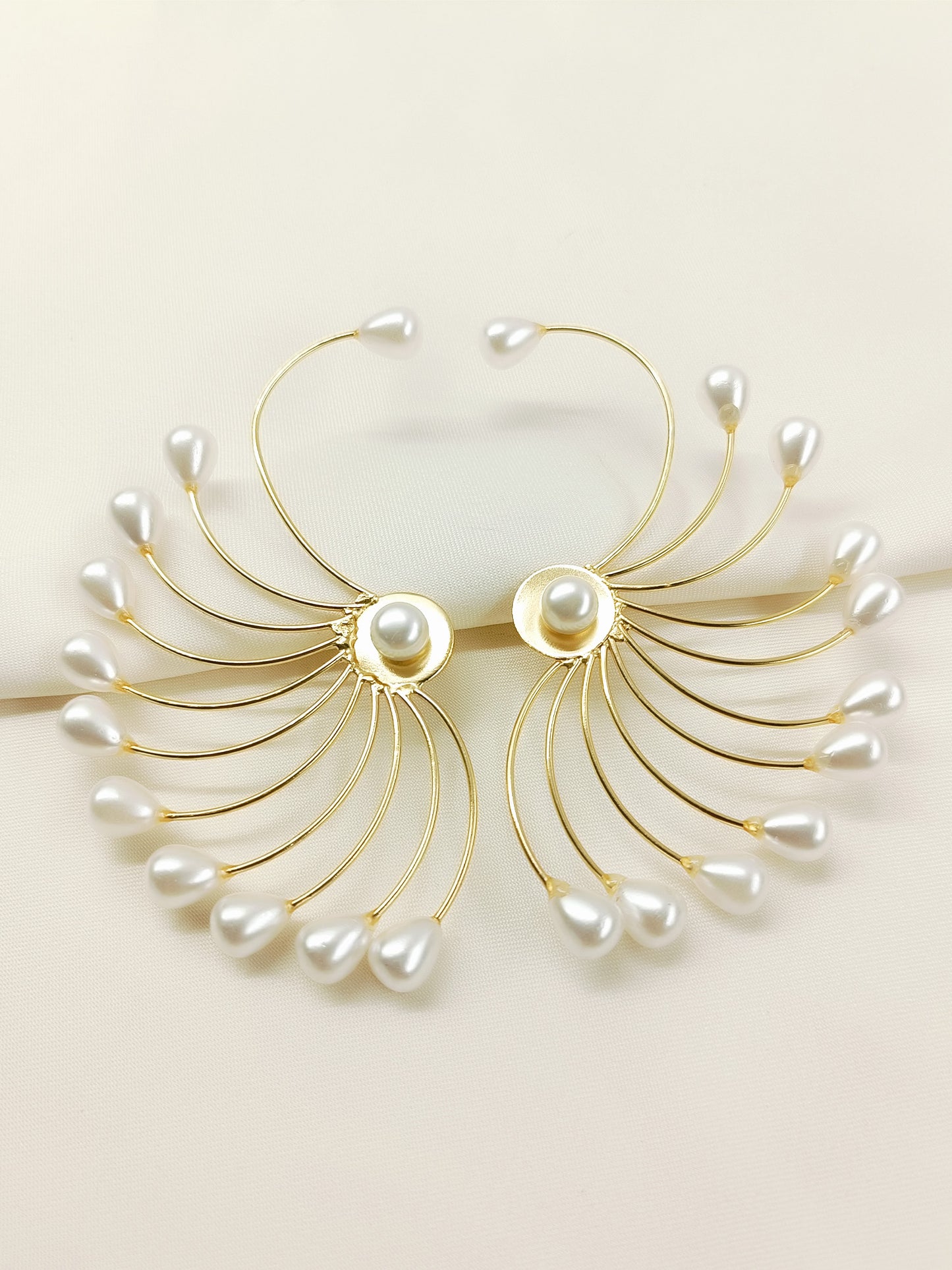 Nayana Solar Pearl Detachable Ear Cuff Statement Earrings