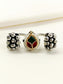 Kausalya Green Oxidized Dual-Finger Kundan Pearl Ring