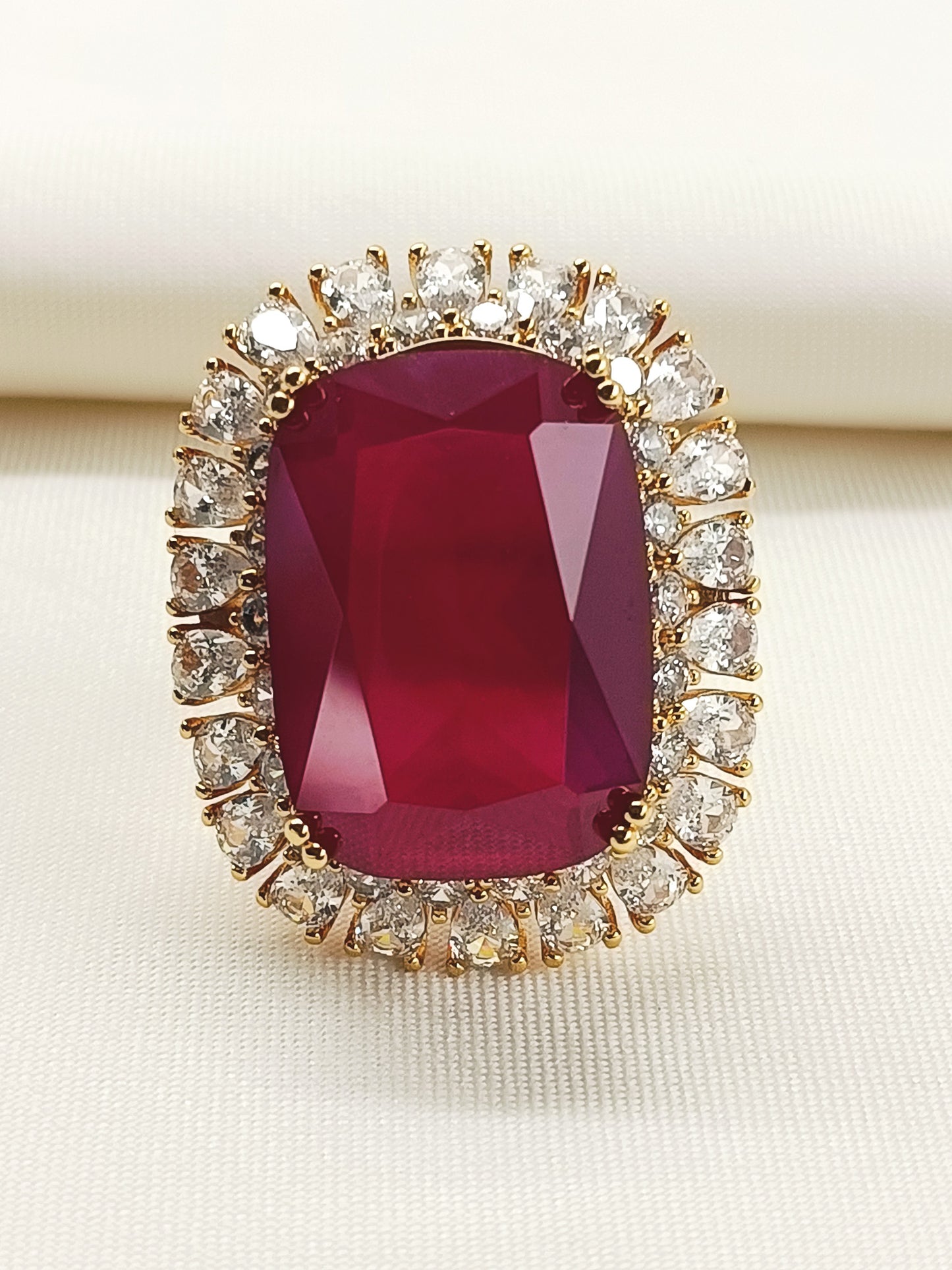Irie Ruby American Diamond Finger Ring