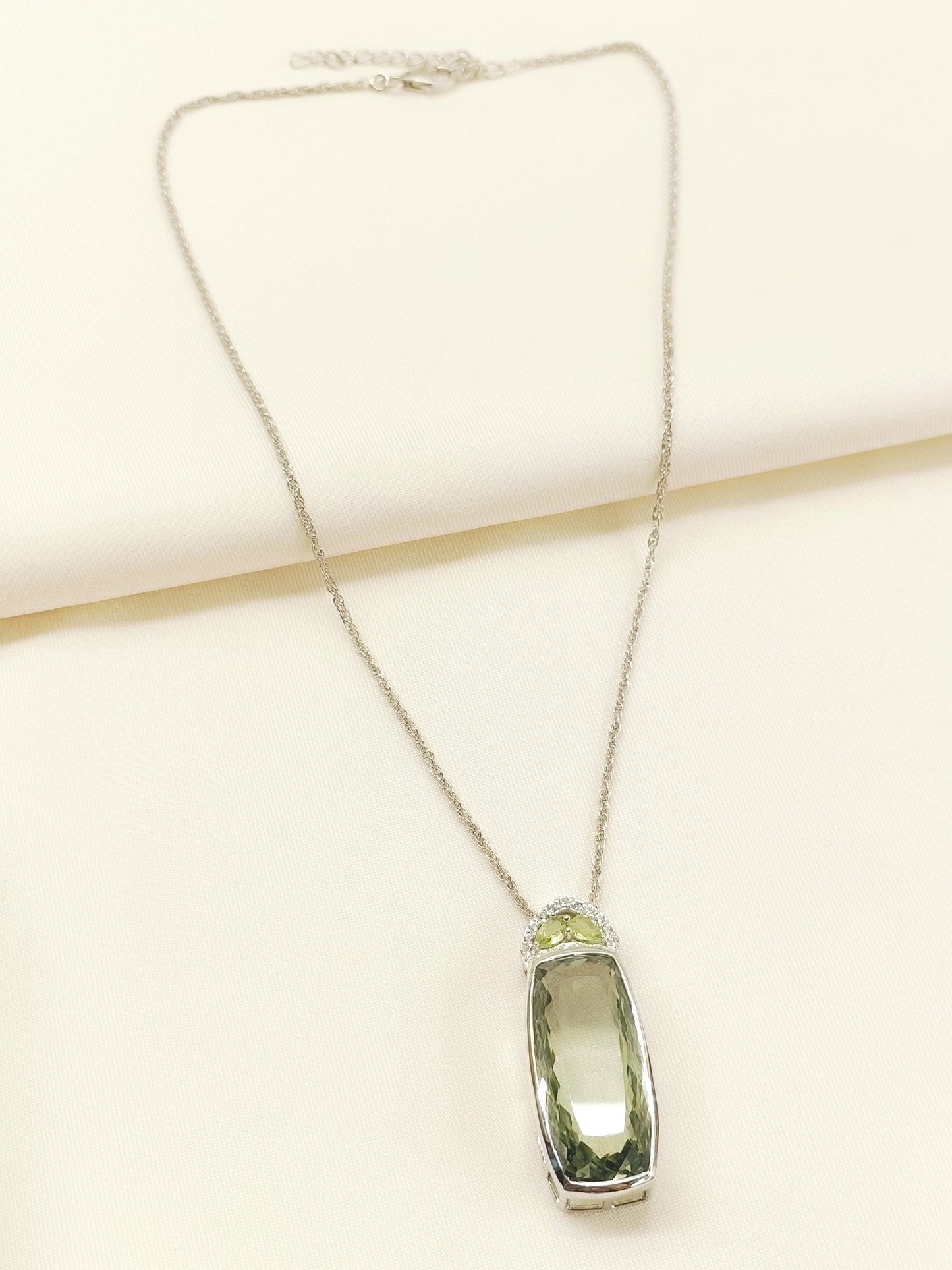 Ridhima Light Green 92.5 Silver Prasiolite Amethyst Stone Pendal