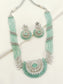 Mini Mint Green American Diamond Necklace Set
