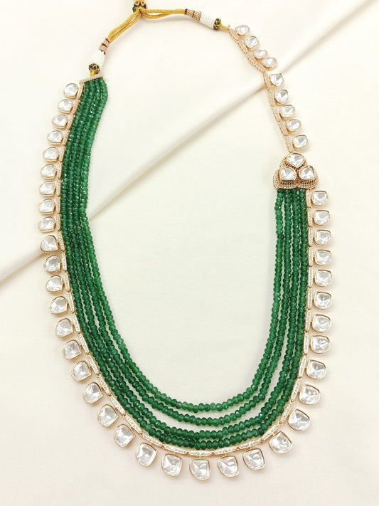 Nirbhay Green Kundan Neckpiece