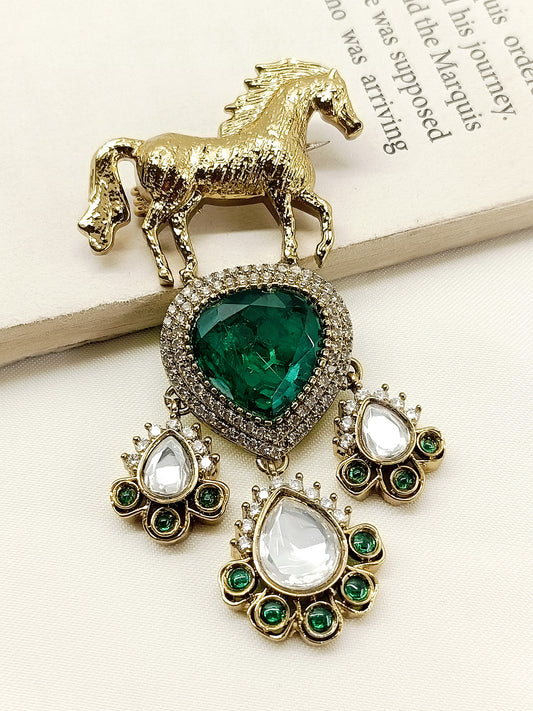 Atkarsh Green Horse Brooch