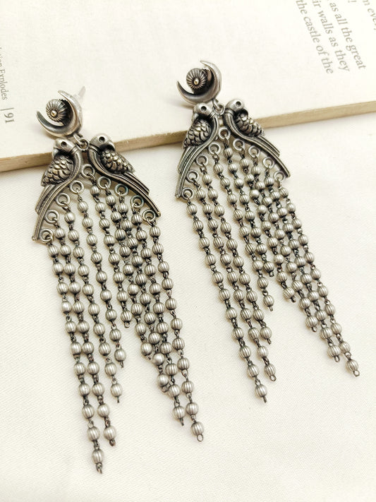 Larisa Bird German Silver Oxidized Earrings