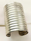Celine Oxidized Silver Ribbed Broad Cuff Bracelet