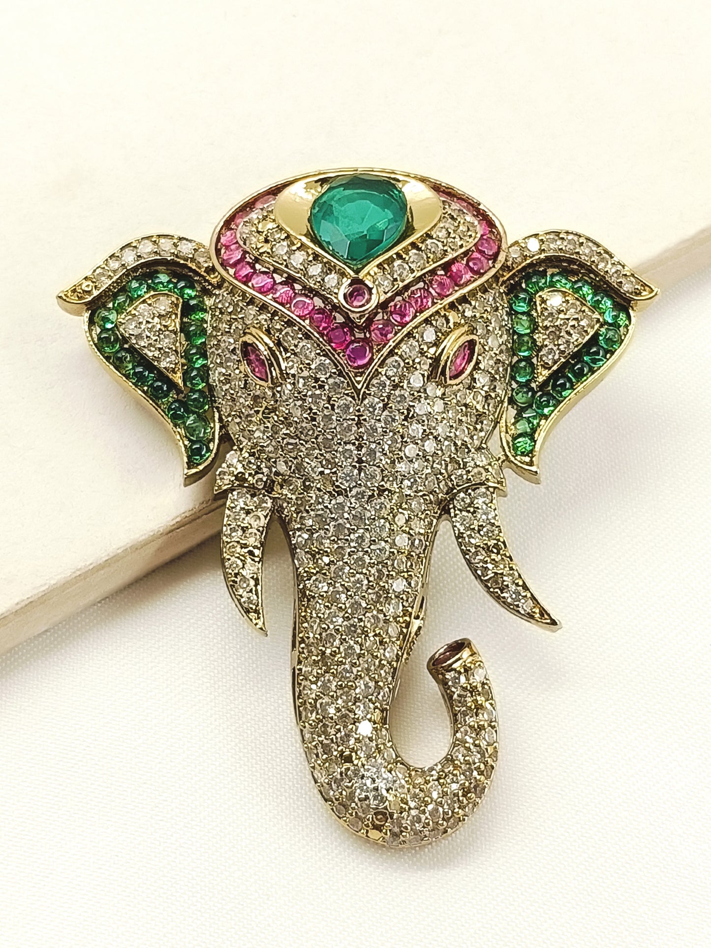 Anvay R&G Elephant's Brooch