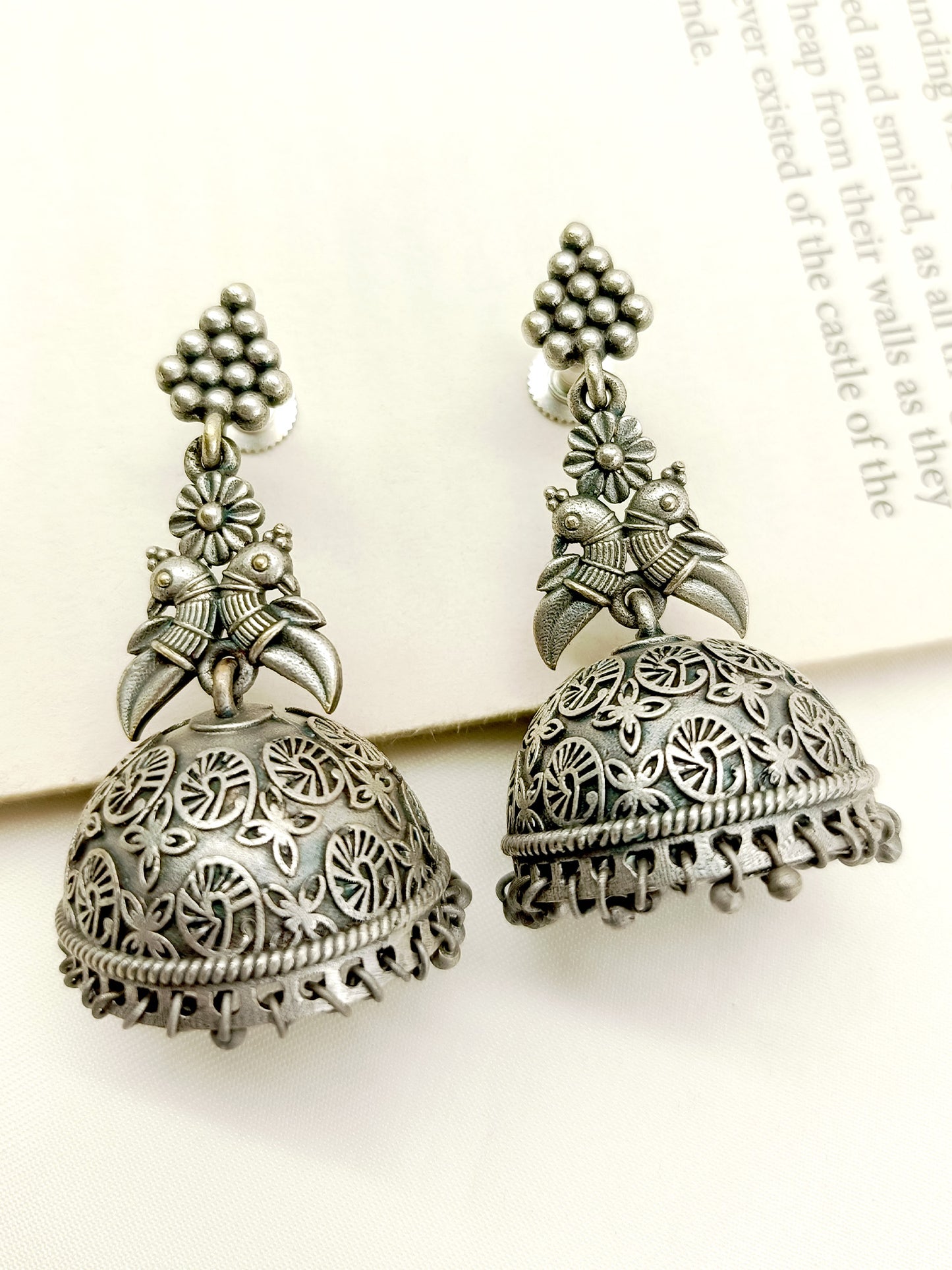 Livia Plain Oxidized Jhumki