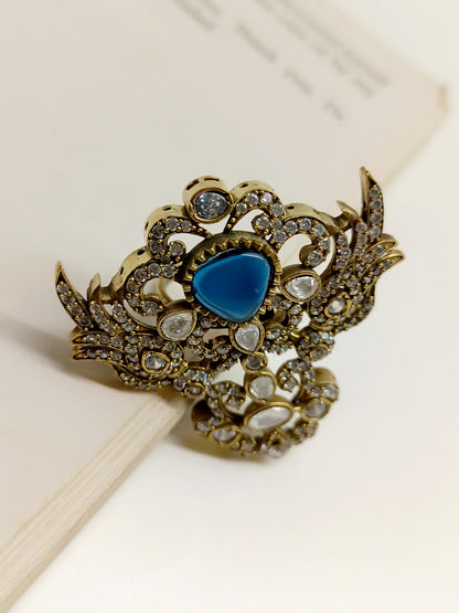 Neelakshi Blue Sapphire Victorian Finger Ring