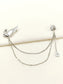 Aditi Silver Pegasus & Star Brooch Pin With Chain