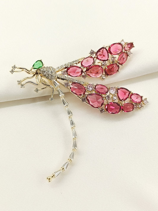 Onisa Ruby Dragonfly Brooch