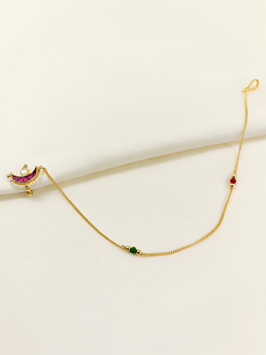 Nimisha Pink Kundan Nath