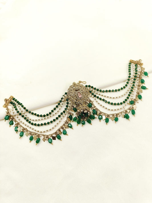Bhagyalaxmi Green Hair Brooch