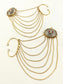 Vipasa Ruby Lotus Dual Tone Ear Chain with Cuff