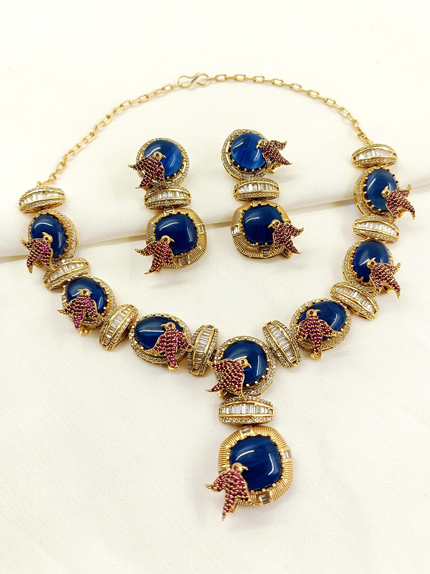 Ganishka Blue Boutique Necklace Set