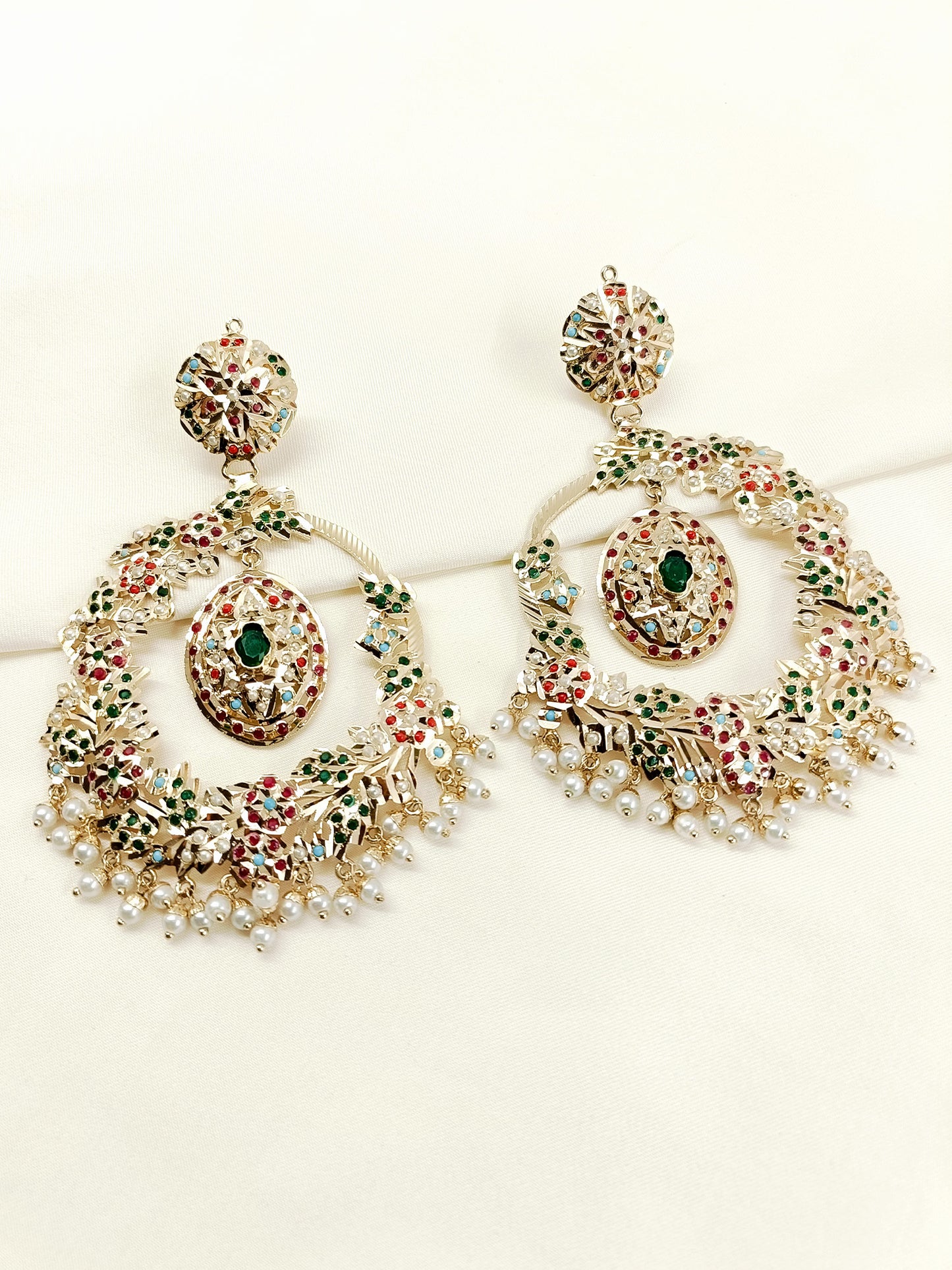 Begum Multi Colour Jadau Earring