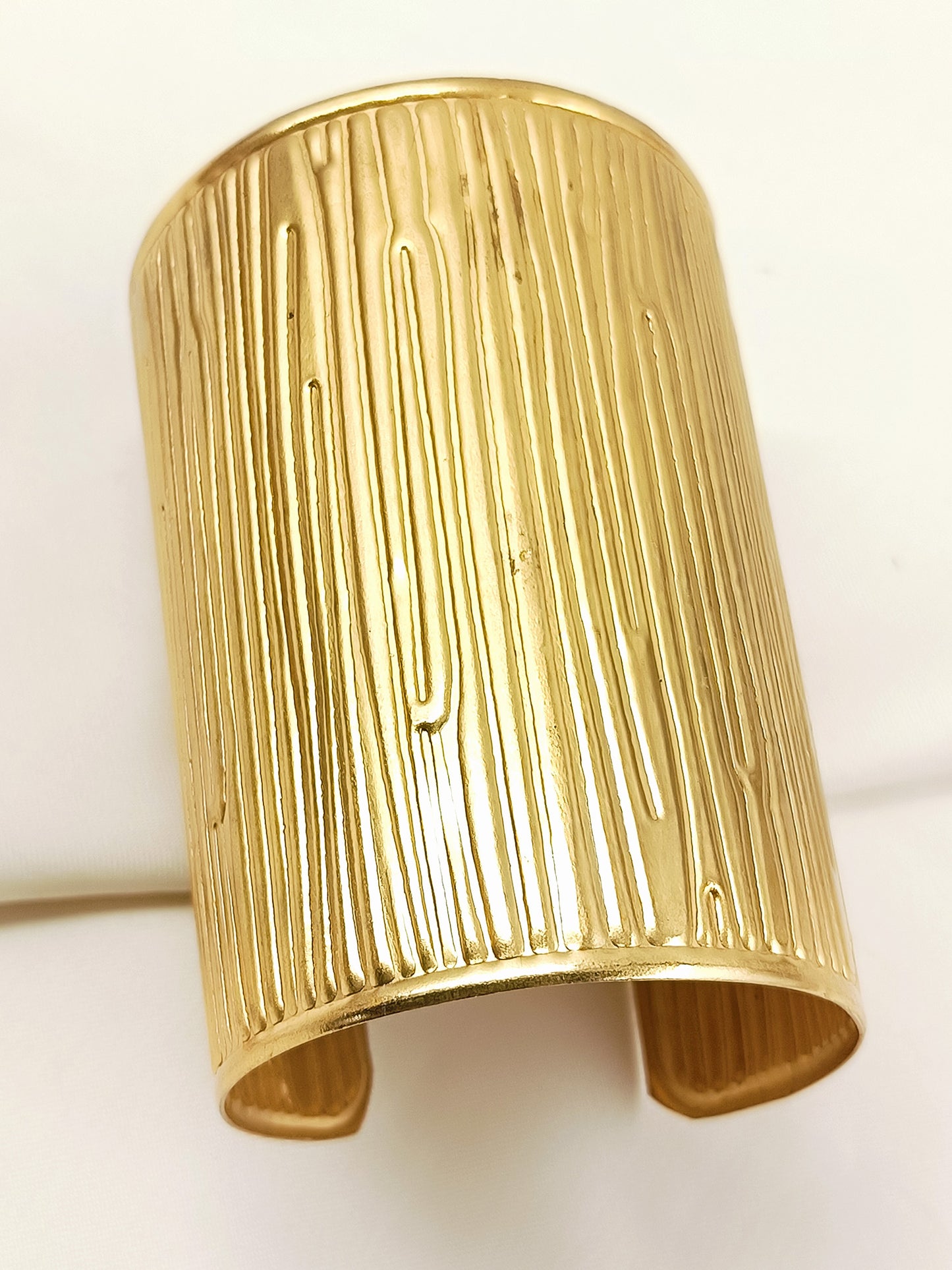 Dvah Gold Matte Broad Cuff Bracelet
