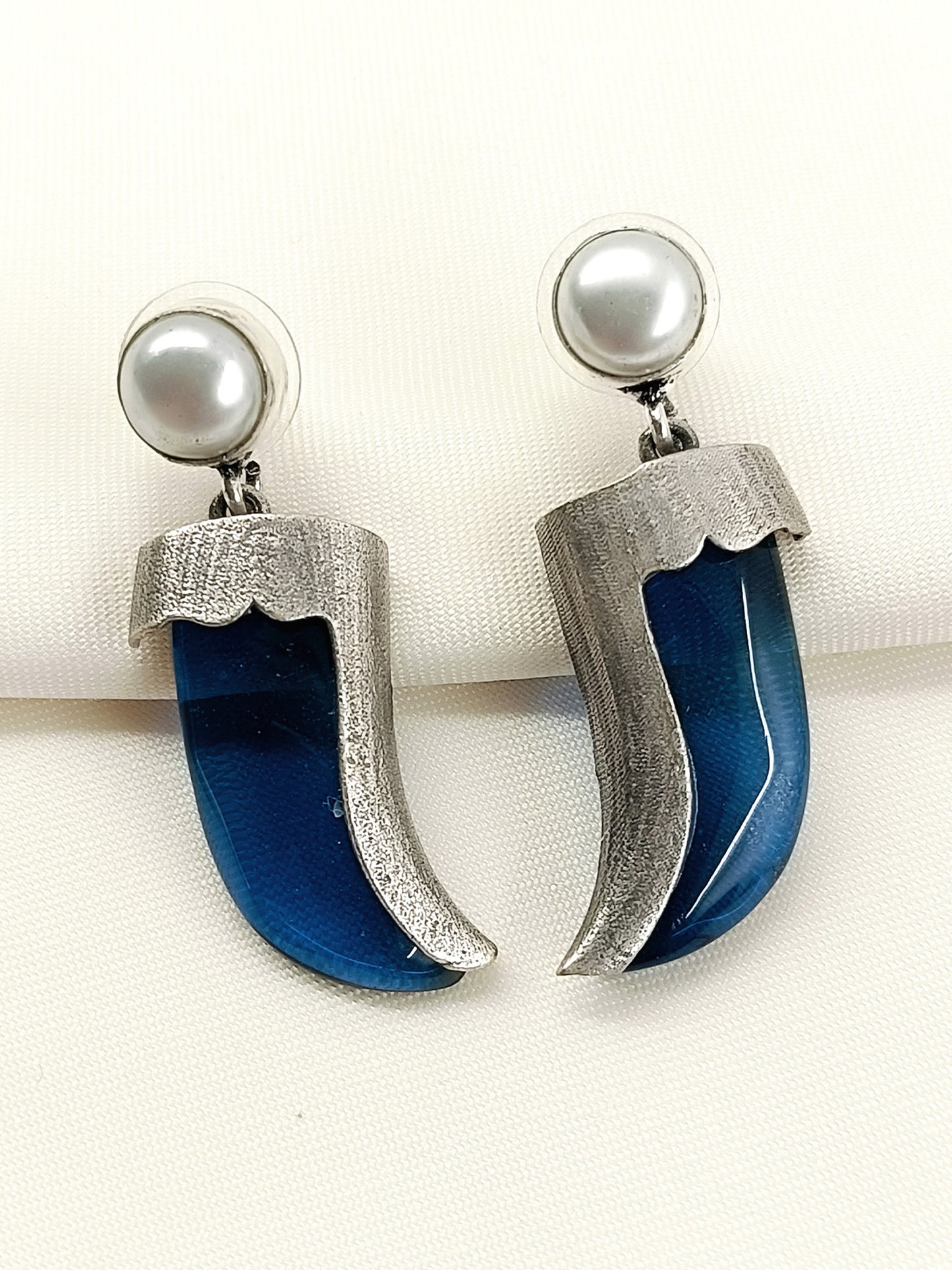 Haran Navy Blue Men's Earring