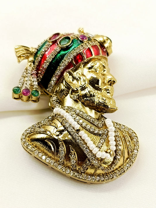 Yuvansh R&G Men’s Maharaja Bust Brooch
