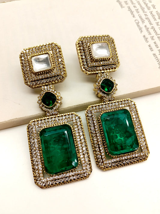 Nimrat Green Victorian Earrings