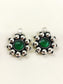 Geolina Oxidized Green Stone Rava Clip Cuff Pair