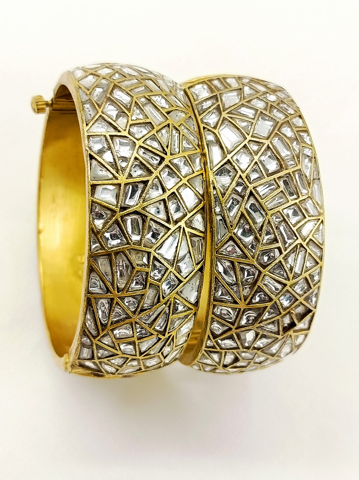 Tamina White Kundan Bangles