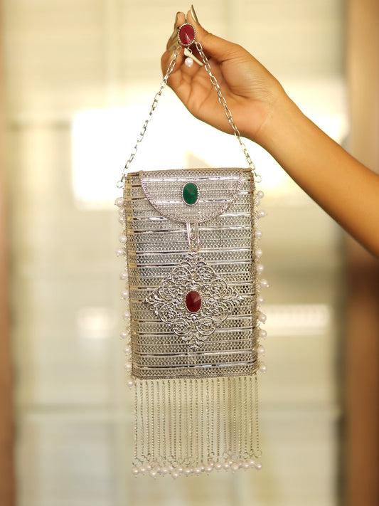 Shabana Silver Mobile Pouch