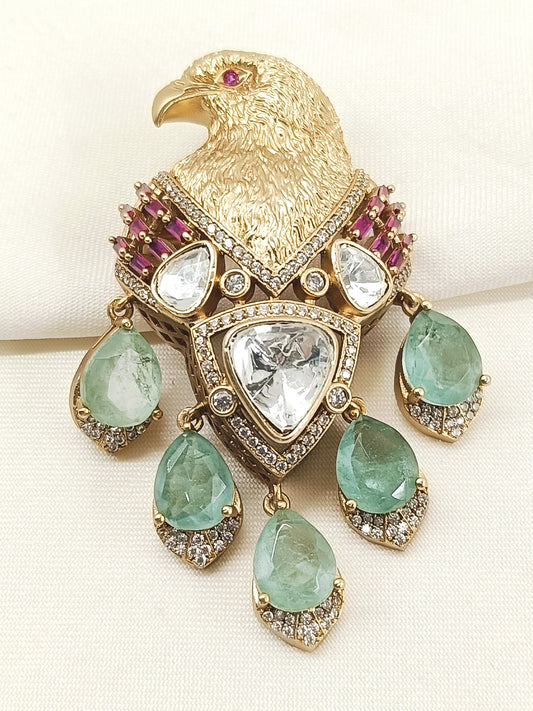Asmara Mint Green Eagle Brooch