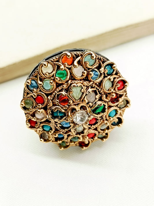 Satya Navaratna Victorian Finger Ring