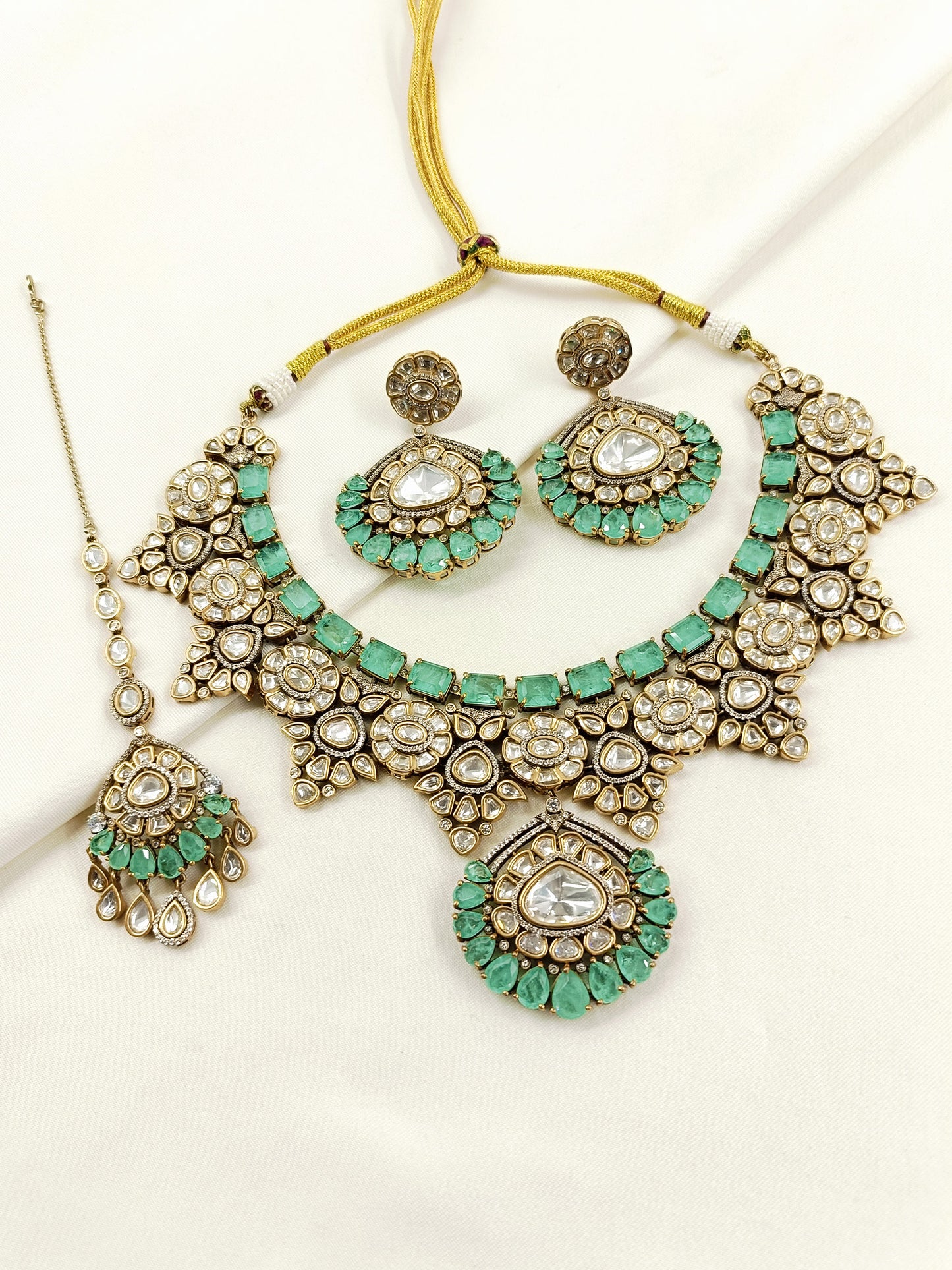 Haripriya Mint Green Kundan Bridal Choker Set