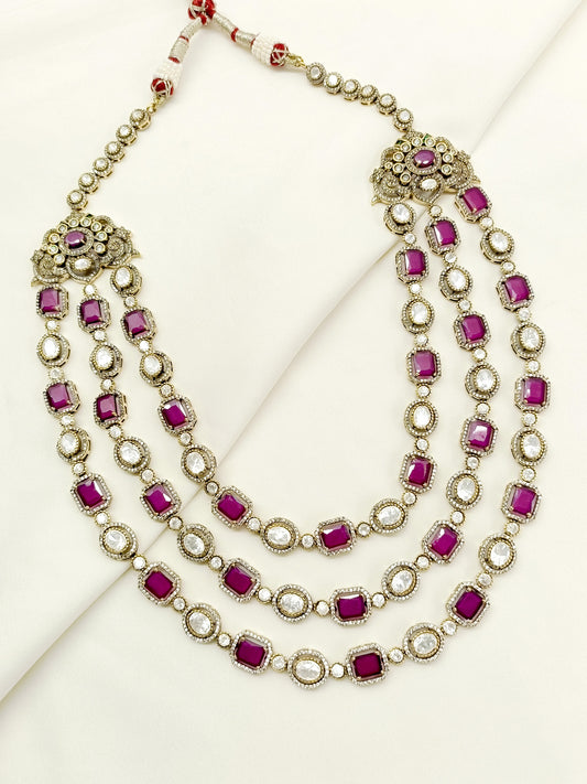Neeti Ruby Kundan Polki Neckpiece
