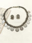 Fizra Plain Oxidized Coin Choker Set