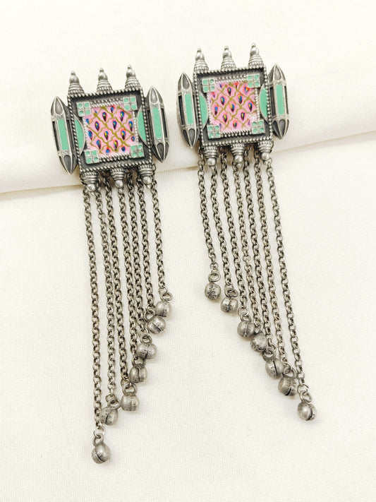 Bowie Multi Colour Oxidized Earring