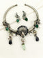 Jaanki Black Peacock Oxidized Hasli Style Necklace Set