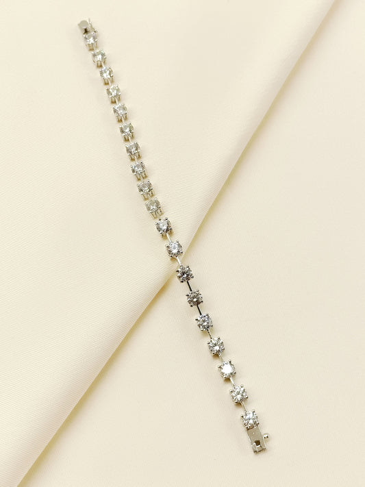 Deborah 92.5 Silver Swarovski Stone Bracelet