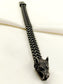 Kaiyen Black Men's Wolf Head Chain Bracelet