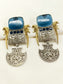 Mira Blue Oxidized Earring