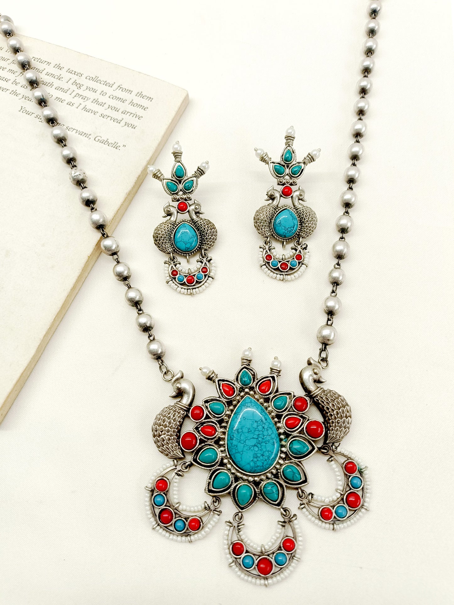 Nicole F & R Oxidized Necklace Set