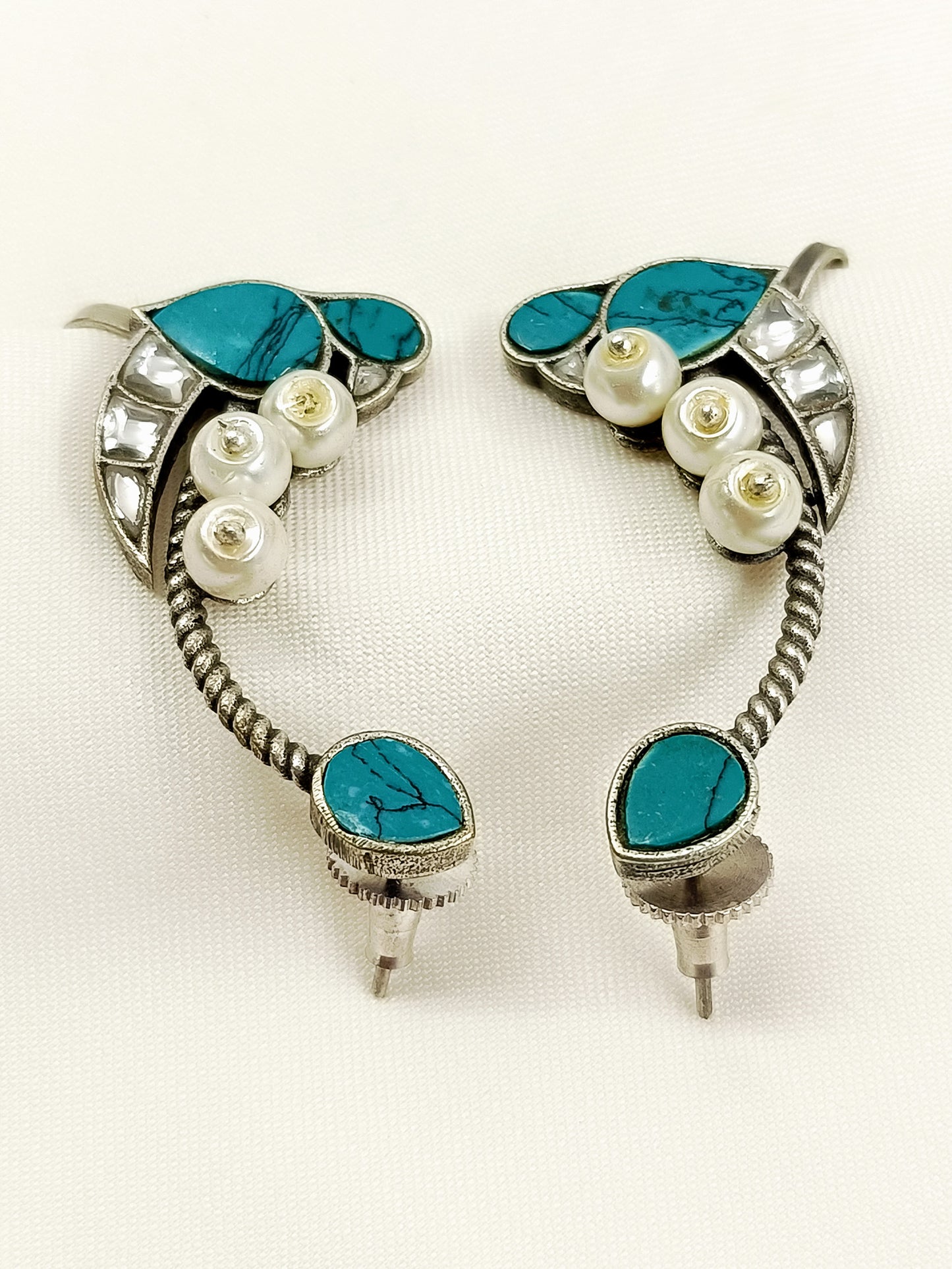 Neelam Firozi Oxidized Earrings