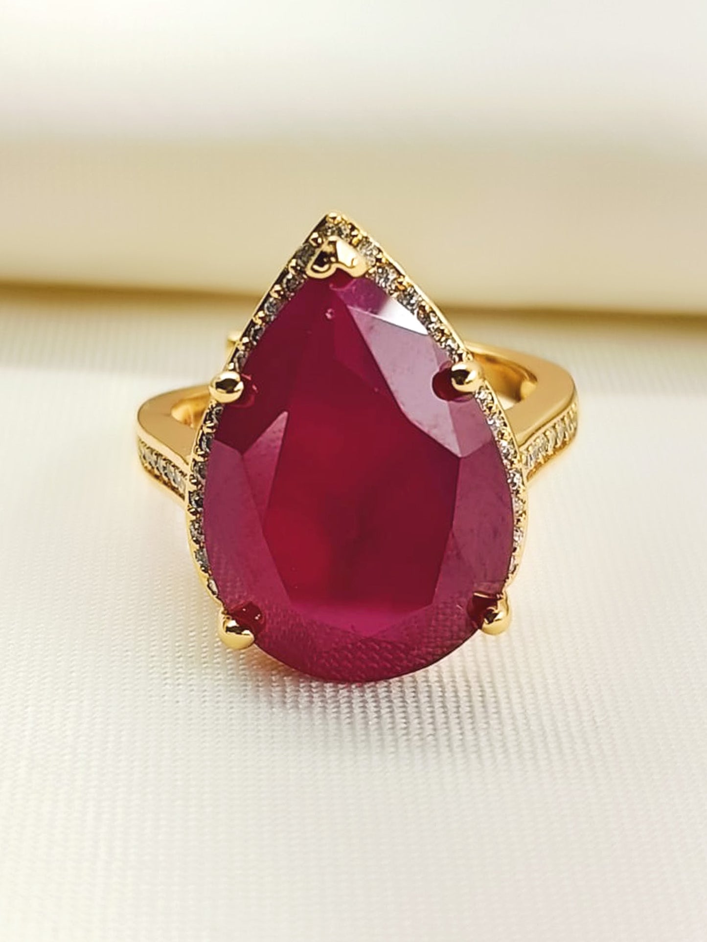 Shravani Ruby American Diamond Finger Ring