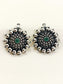 Tessa Oxidized Silver Sunburst Ear Cuff with Green Stone