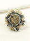 Nishka White Oxidized Finger Ring