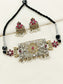 Rima Ruby Oxidized Choker Set