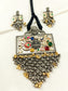 Bhanushri Multi Colour Oxidized Necklace Set